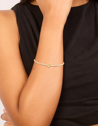 Bracelet de tennis en zircone cubique en zircone plaqué or et imperméable
