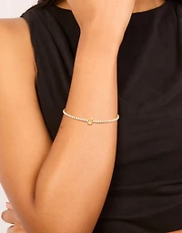 Bracelet de tennis en zircone cubique en zircone plaqué or et imperméable
