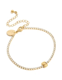 Bracelet de tennis en zircone cubique en zircone plaqué or et imperméable