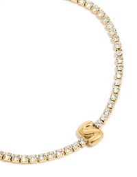 Bracelet de tennis en zircone cubique en zircone plaqué or et imperméable