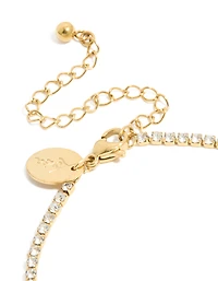 Bracelet de tennis en zircone cubique en zircone plaqué or et imperméable