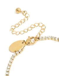 Bracelet de tennis en zircone cubique en acier inoxydable imperméable plaqué or avec la lettre B