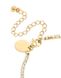 Bracelet de tennis imperméable en acier inoxydable plaqué or avec la lettre K