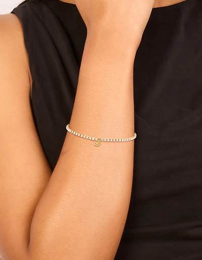 Bracelet de tennis en zircone cubique en acier inoxydable, étanche, plaqué or