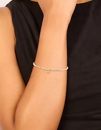 Bracelet de tennis en zircone cubique en acier inoxydable, étanche, plaqué or