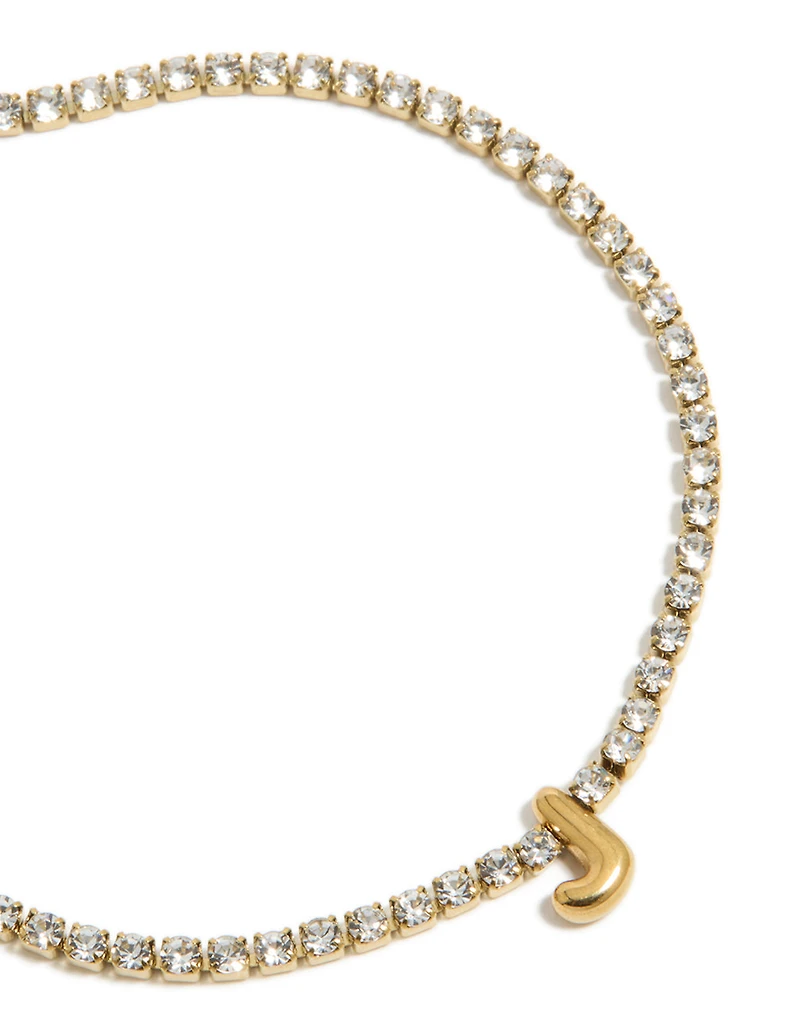 Bracelet de tennis en zircone cubique en acier inoxydable, étanche, plaqué or