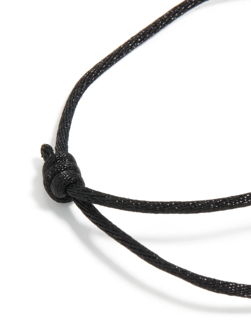 Waterproof Gold Plated Stainless Steel & Black Cord Adjustable Bracelet
