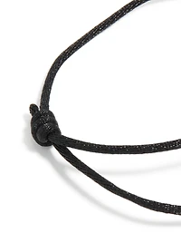 Waterproof Gold Plated Stainless Steel & Black Cord Adjustable Bracelet
