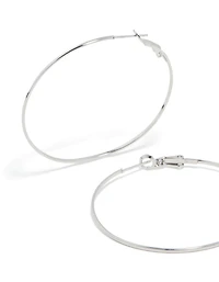 Surgical Steel Fine Hoop Earrings 50 MM