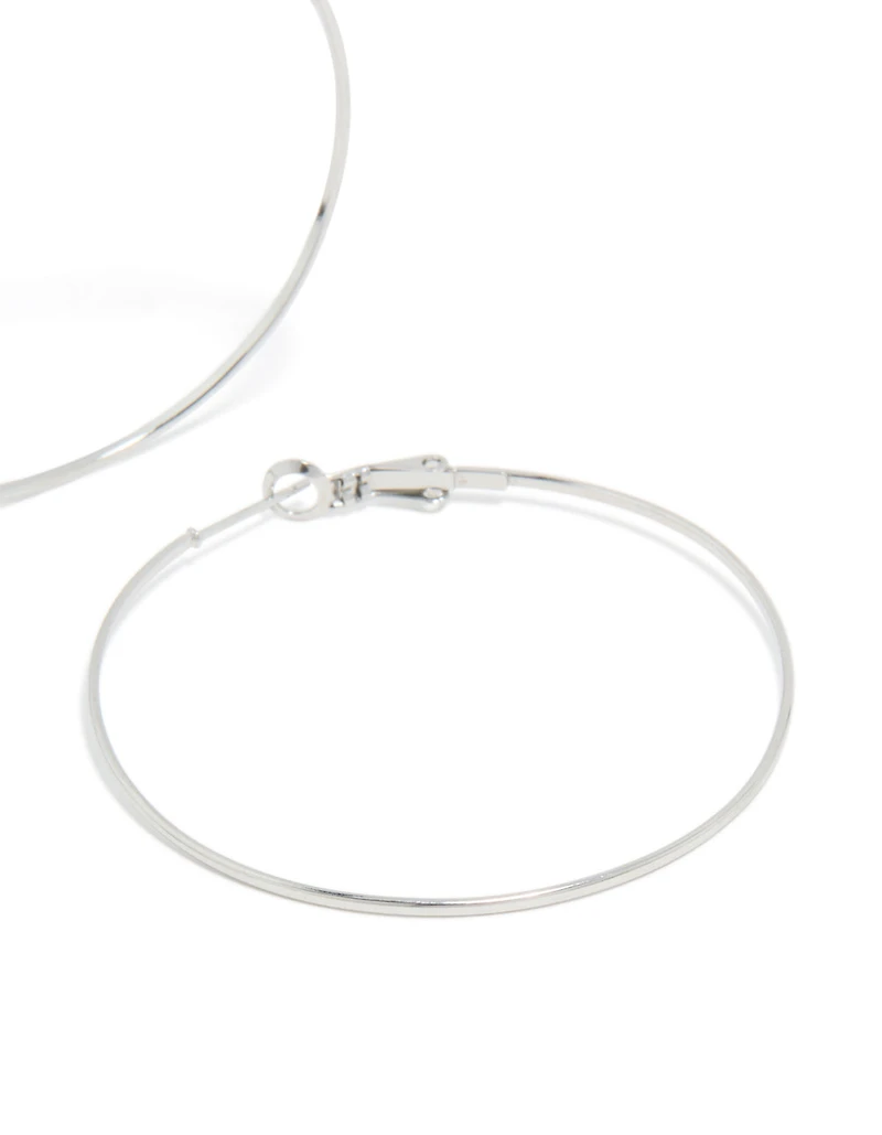 Surgical Steel Fine Hoop Earrings 50 MM