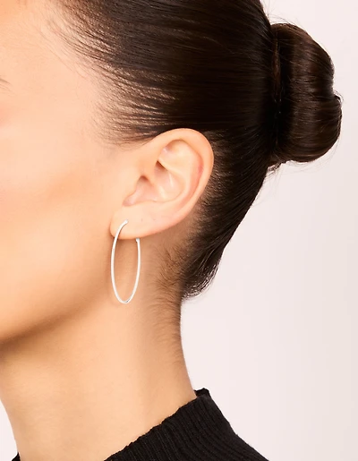 Surgical Steel Fine Hoop Earrings 40 MM