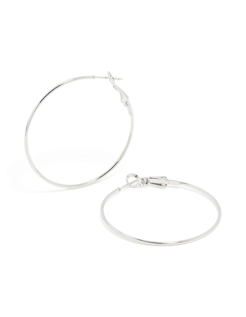 Surgical Steel Fine Hoop Earrings 40 MM