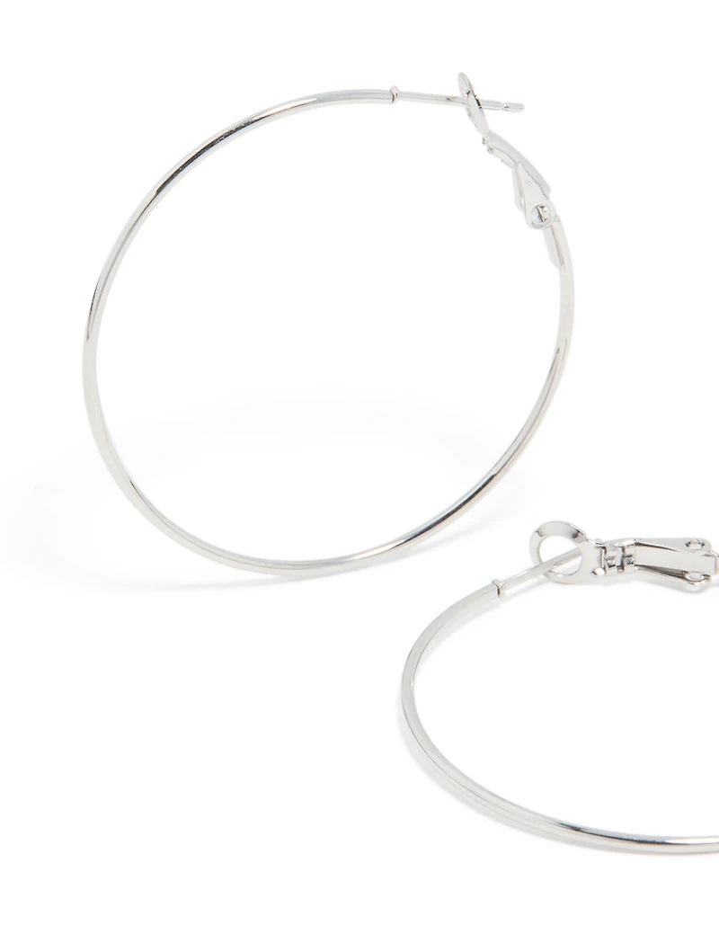 Surgical Steel Fine Hoop Earrings 40 MM