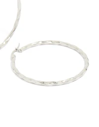 Surgical Steel Textured Hoop Earrings 40 MM