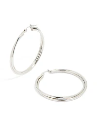 Surgical Steel Crossover Hoop Earrings 40 MM