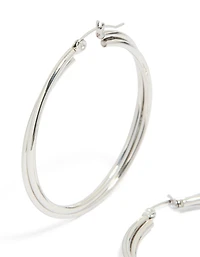 Surgical Steel Crossover Hoop Earrings 40 MM