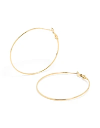 Gold Plated Surgical Steel Fine Hoop Earrings 50 MM
