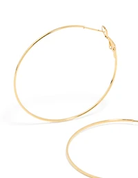 Gold Plated Surgical Steel Fine Hoop Earrings 50 MM