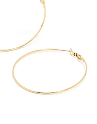 Gold Plated Surgical Steel Fine Hoop Earrings 50 MM