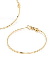 Gold Plated Surgical Steel Fine Hoop Earrings 40 MM