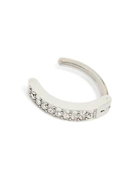Titanium Cubic Zirconia  Cluster Curved Ring Belly Ring