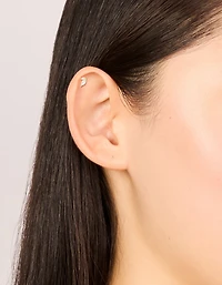 Clous plats plats en titane Marquise en zircone cubique