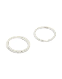 Surgical Steel Cubic Zirconia Hinged & Plain Nose Rings 2-Pack
