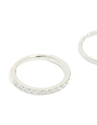 Surgical Steel Cubic Zirconia Hinged & Plain Nose Rings 2-Pack