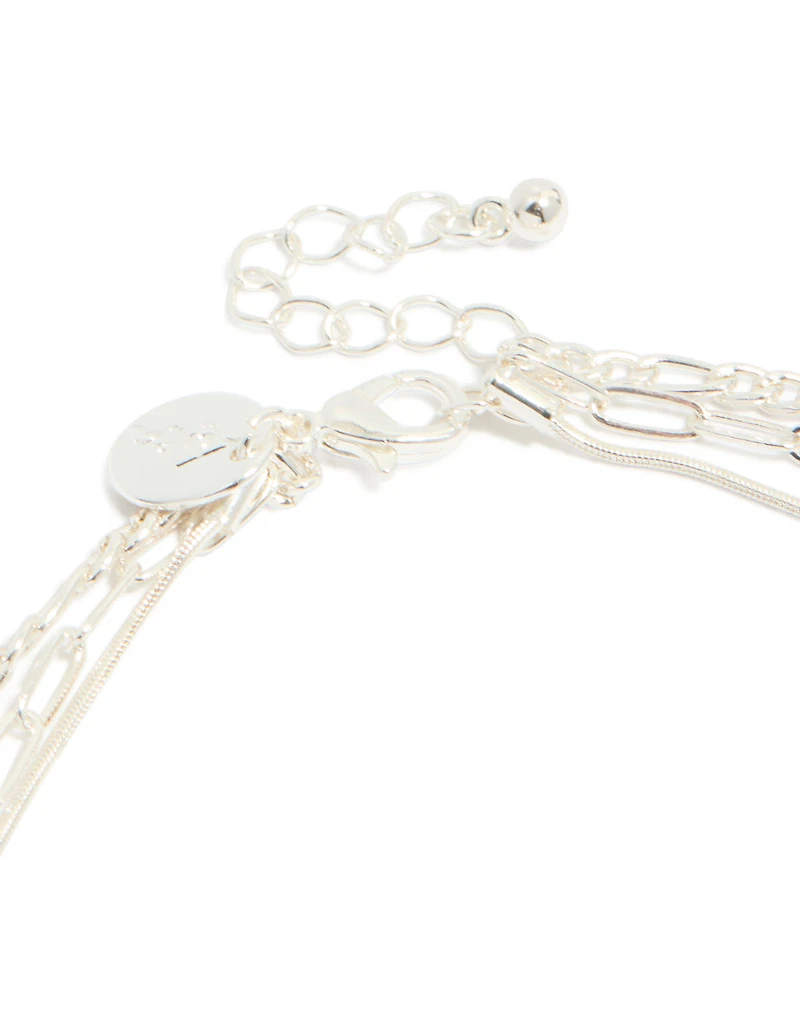 Silver Smooth Chain Anklet & Toe Rings Pack