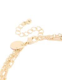 Gold Diamante Chain Anklet & Toe Rings Set