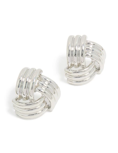 Boucles d’oreilles en argent triple matelassées