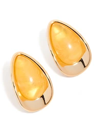 Boucles d’oreilles en forme de poire perlée jaune dorée