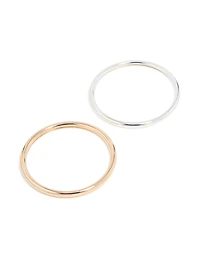 Mixed Metal Smooth Bangles 2-Pack
