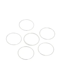 Pack de 6 bracelets argentés texturés et lisses
