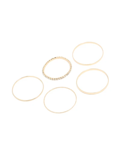 Diamants dorés et bracelets brillants pack 5