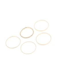 Diamants dorés et bracelets brillants pack 5