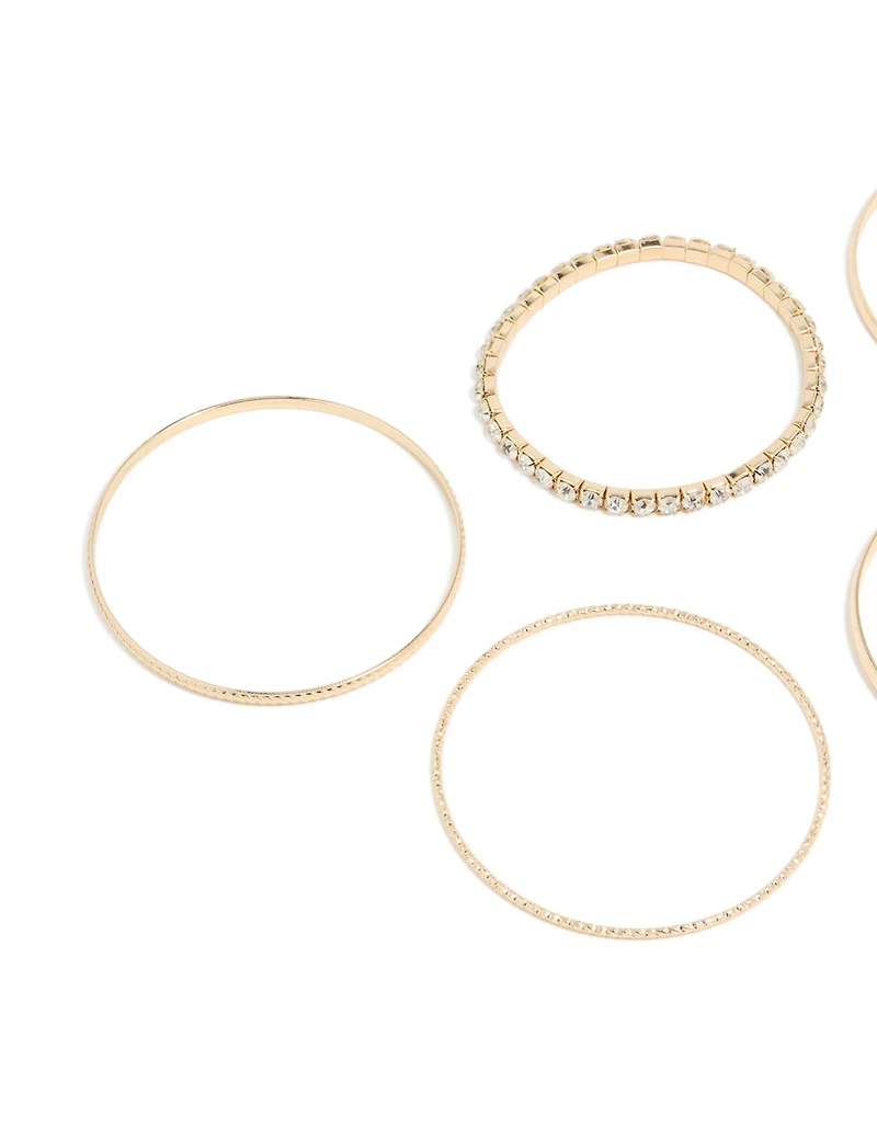 Diamants dorés et bracelets brillants pack 5