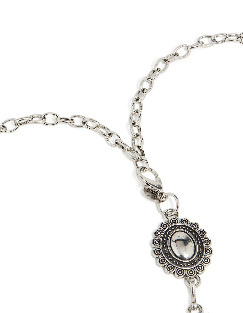 Antique Silver Western Scalloped Oval Belt