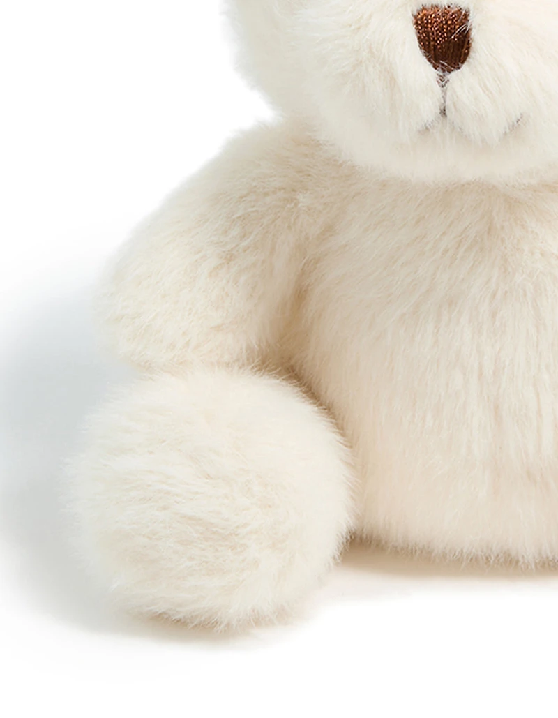 White Polyester Plush Teddy Key Chain