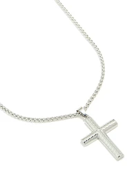 Mens Waterproof Detailed Cross Pendant Necklace