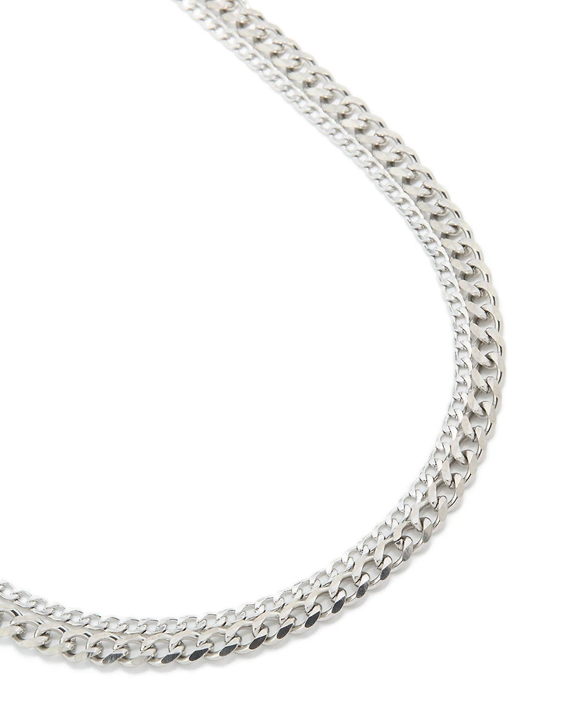 Mens Stainless Steel Mixed Chain Necklaces 2-Pack