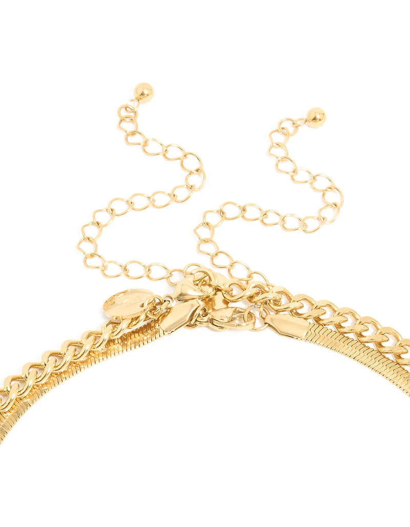 Collier imperméable en acier inoxydable plaqué or pour hommes, croix et chaîne serpent