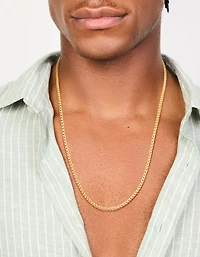 Mens Waterproof Gold Plated  Stainless Steel Mini Box Chain Necklace