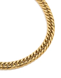 Mens Waterproof Gold Plated Stainless Steel Smooth Cuban Link Bracelet
