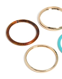 Gold & Mixed Acrylic Bangles 4-Pack