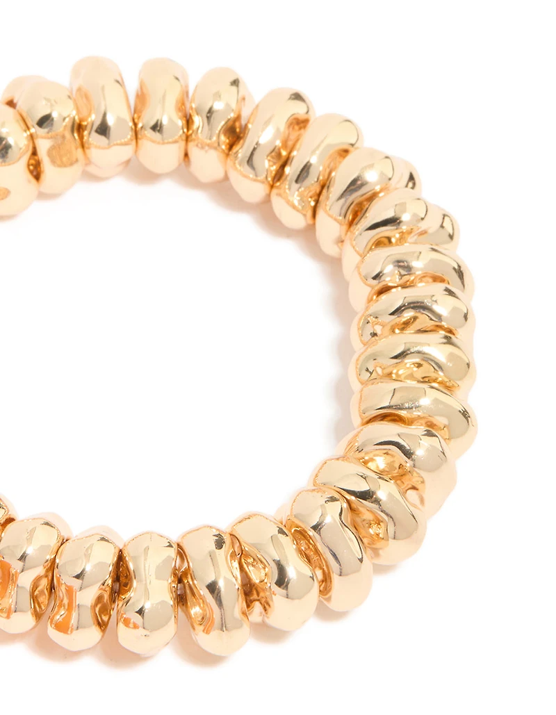 Gold & Orange Beaded Stretch Bracelets 2-Pack