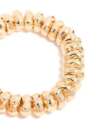 Gold & Orange Beaded Stretch Bracelets 2-Pack
