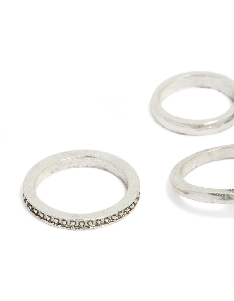Antique Silver & Blue Gem Toe Rings Pack