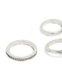 Antique Silver & Blue Gem Toe Rings Pack