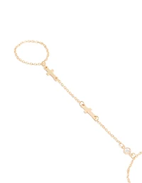 Chaîne à main pendante en croix d’or